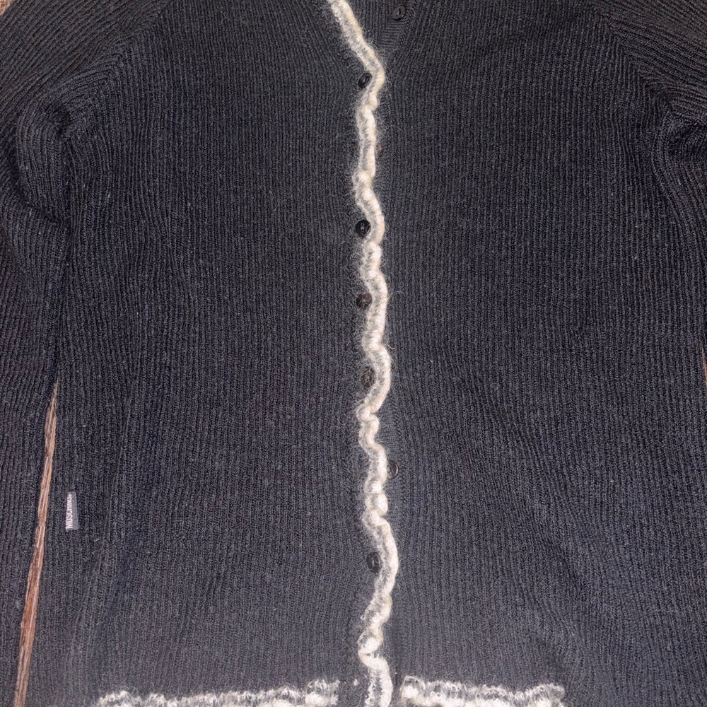 Moschino Jean Black Women's Knit Cardigan with Contrast Trim - Picture 2 of 8
